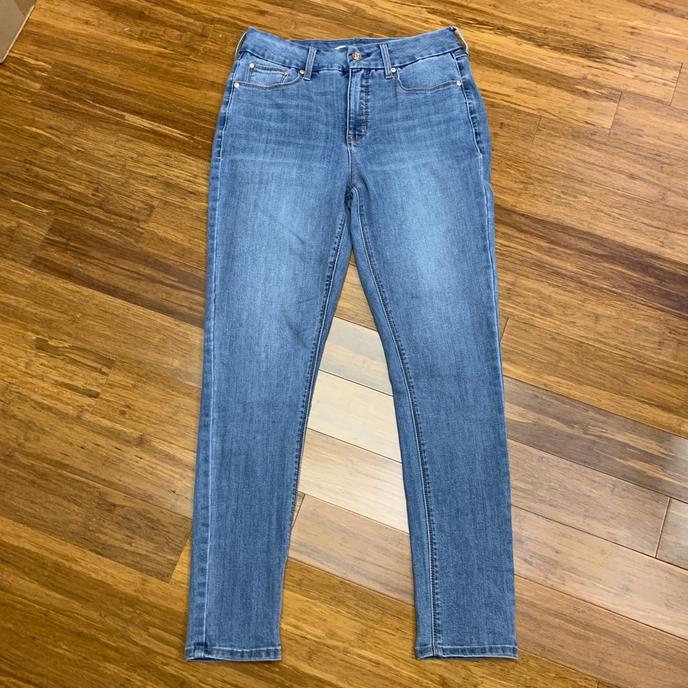 Seven 7 Women's Size 8 Oxford Wash High‎ Rise TummyLess Skinny Jeans Casual Blue